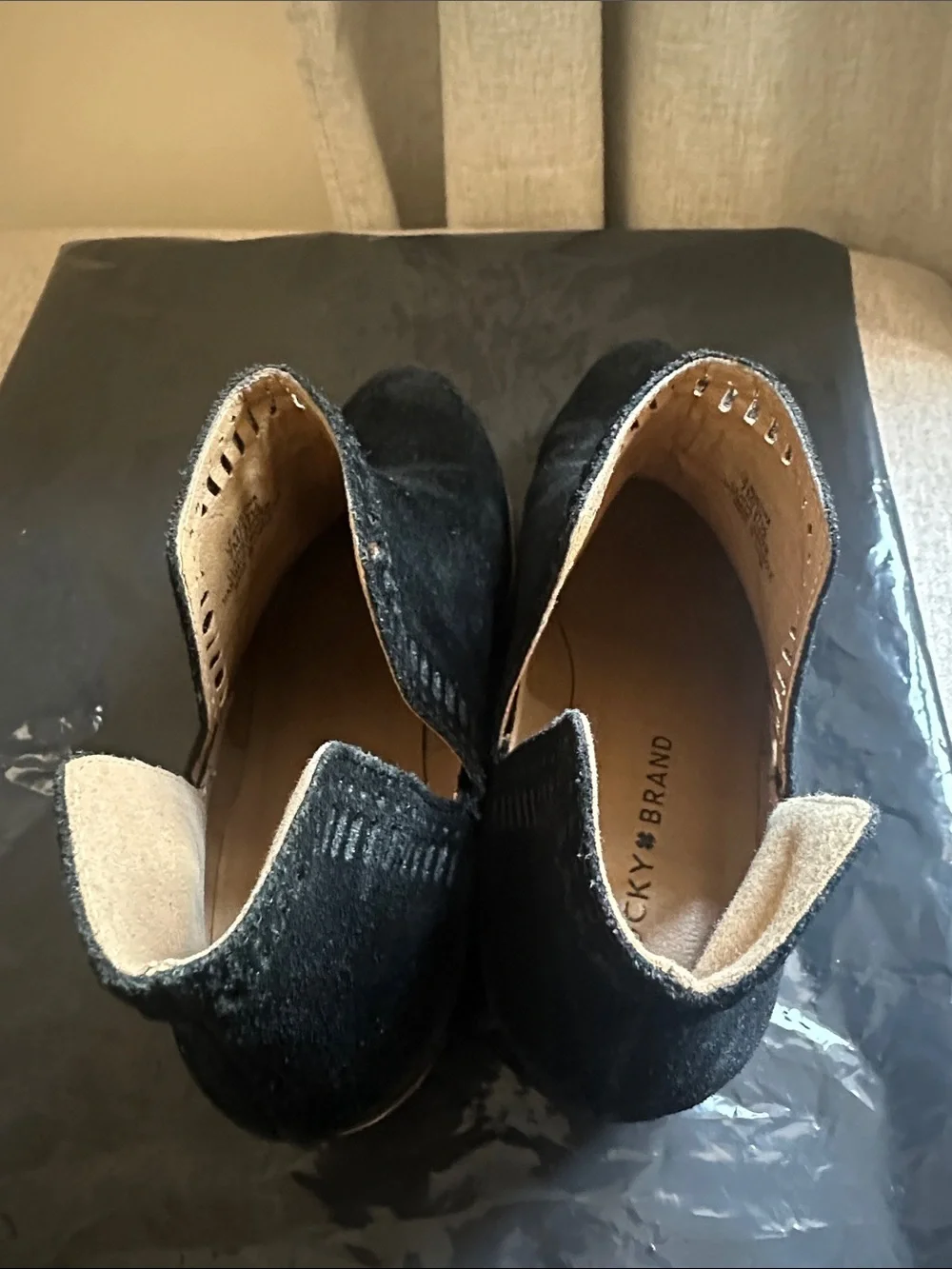Black suede booties